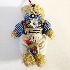 H Nowak Mini Teddy Bear Stuffed Plush Traditional German Folkwear 6” Vintage
